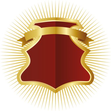 golden çerçevedeki kırmızı kalkan
