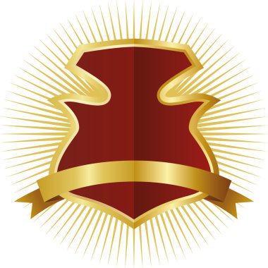 golden çerçevedeki kırmızı kalkan