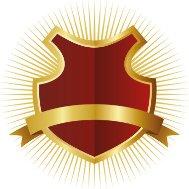 golden çerçevedeki kırmızı kalkan