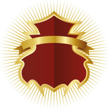 golden çerçevedeki kırmızı kalkan