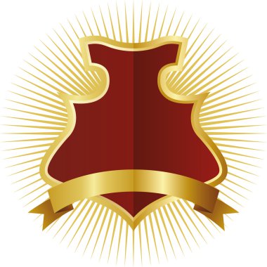 golden çerçevedeki kırmızı kalkan