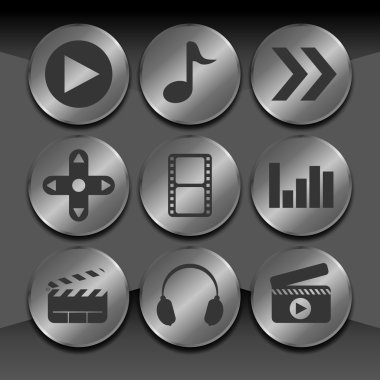 Media player gümüş düğme