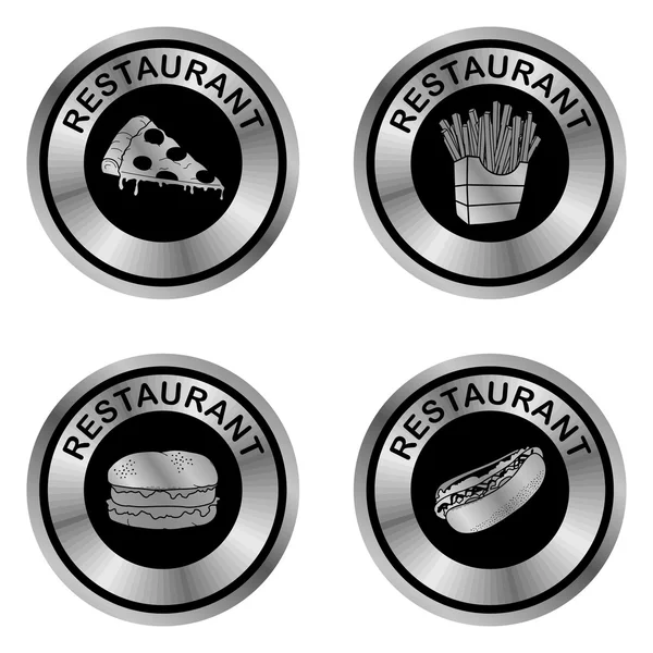 Food restaurant button — Stock Vector