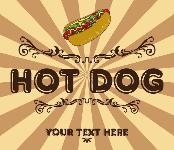 Vintage hot dog — Stockový vektor