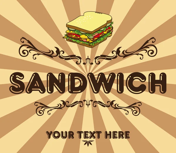 Vintage szendvics — Stock Vector