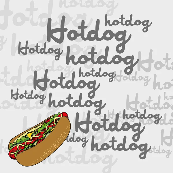 Hot Dog Kunstseite — Stockvektor