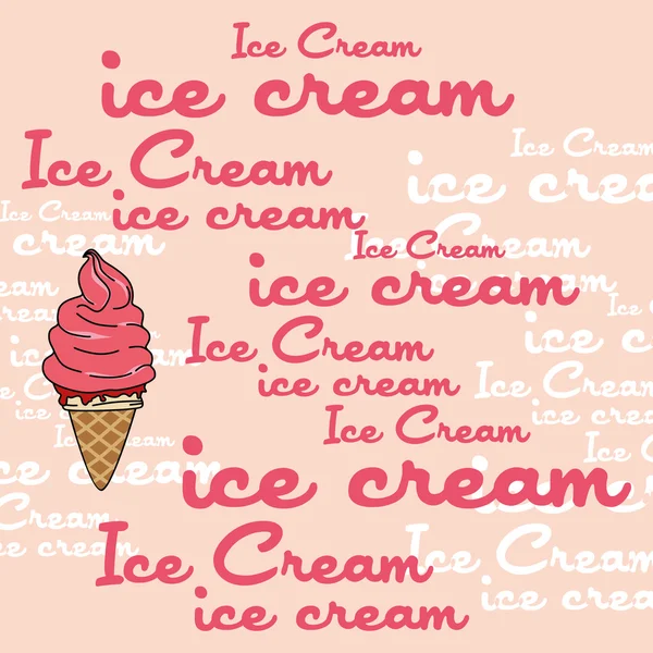草莓冰淇淋 — 图库矢量图片