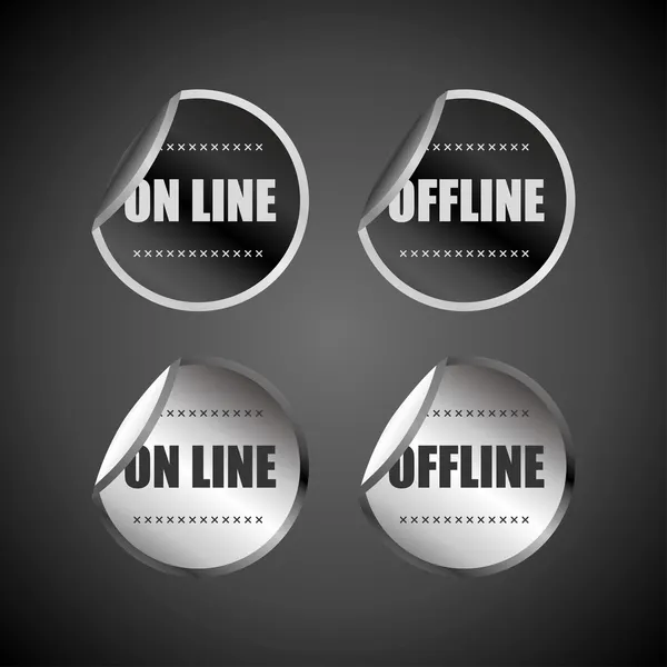 On line e offline — Vettoriale Stock