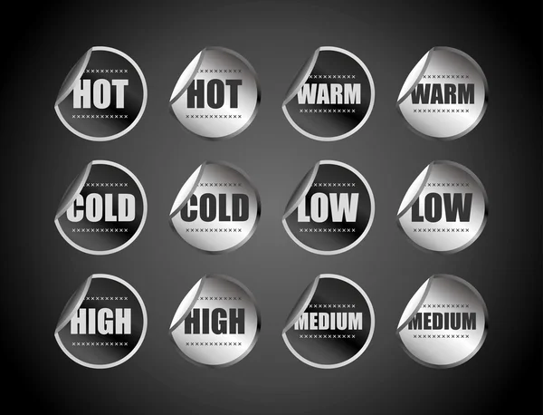 Warm koud verschillende sticker — Stockvector