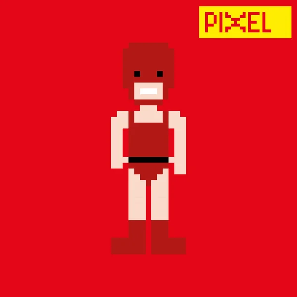 Pixel karaktär — Stock vektor