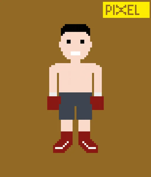 Pixel boxer — Stock Vector