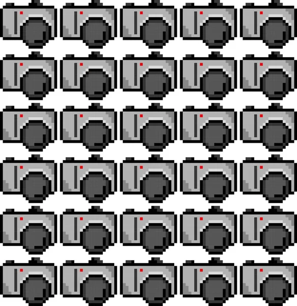 Pixel art camera pattern — Stock Vector