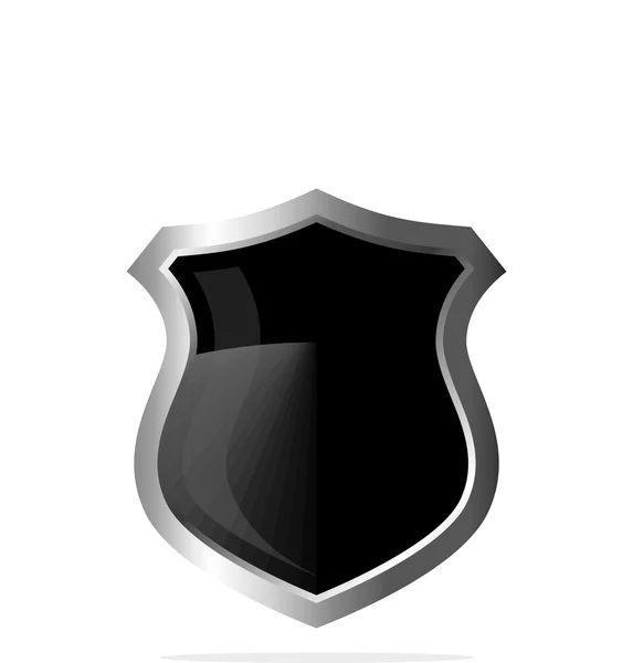 Escudo negro — Vetor de Stock