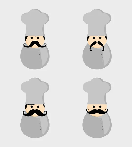 Chef mustache people — Stock Vector