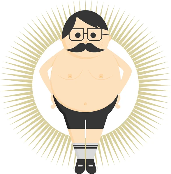 Tipo gordo avatar — Vector de stock