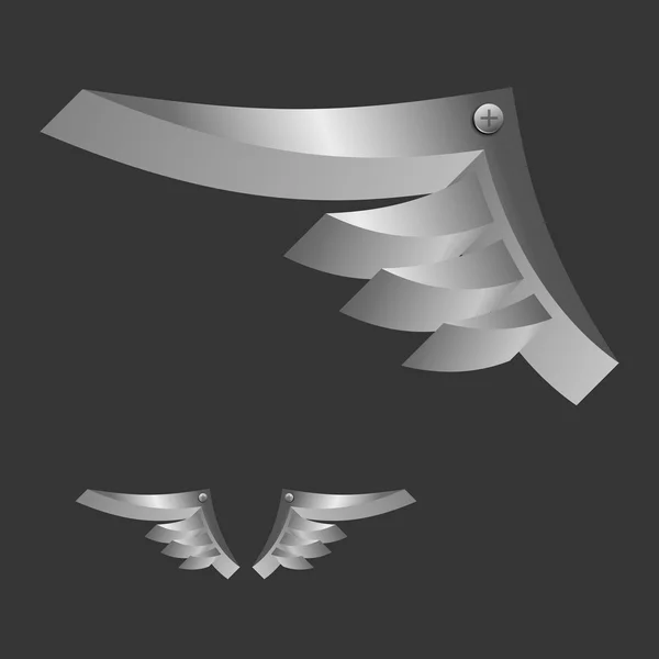 Metallic dimensional wings — Stock Vector