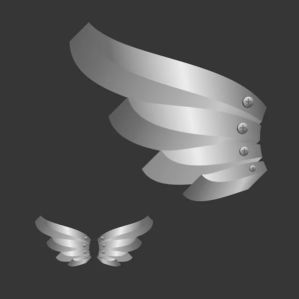 Metallic dimensional wings — Stock Vector