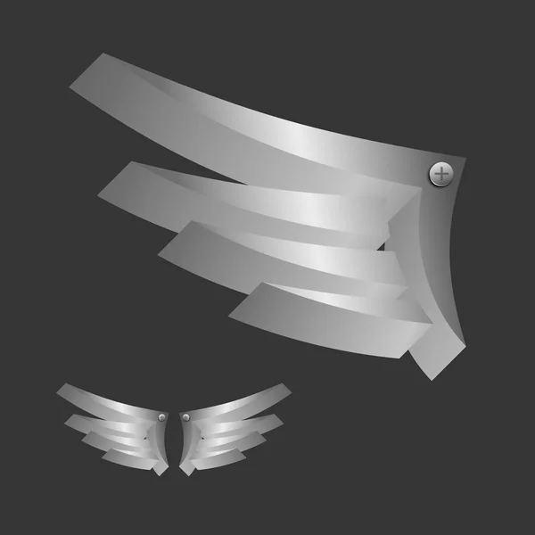 Kovové dimenzionální křídla — Stockový vektor