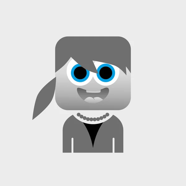 Gray adorable woman avatar — Stock Vector