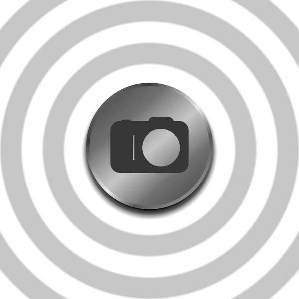 Bouton icône rond en acier argenté — Image vectorielle
