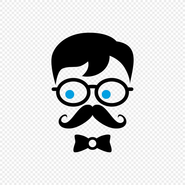 Moustache geek gentleman — Image vectorielle