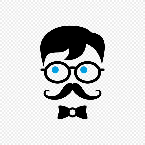 Mustache geek gentleman — Stock Vector