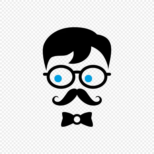 Cavalheiro nerd bigode — Vetor de Stock