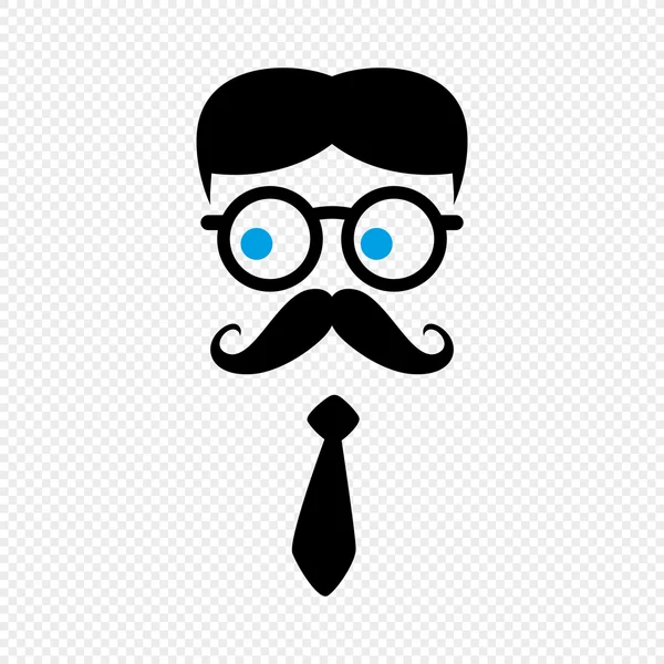 Cavalheiro nerd bigode — Vetor de Stock