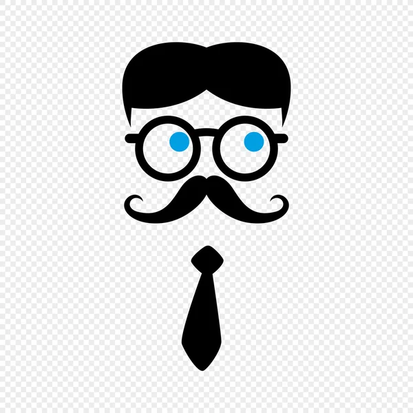 Caballero friki bigote — Vector de stock