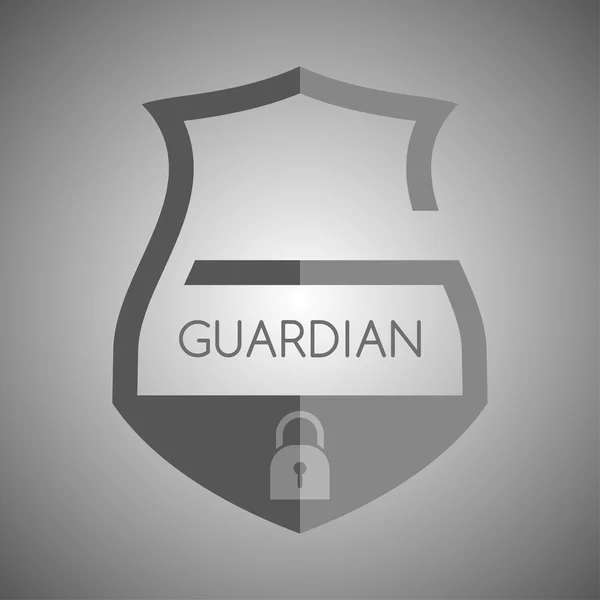 Guardião bloqueio escudo — Vetor de Stock