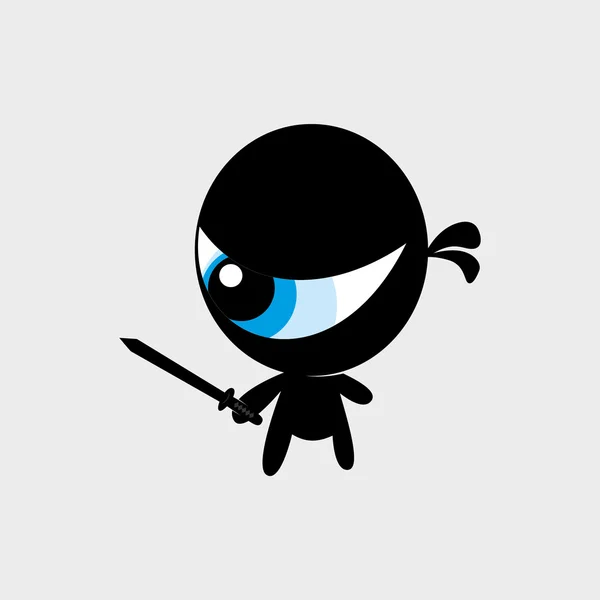 Ein Auge kleiner schwarzer Ninja — Stockvektor