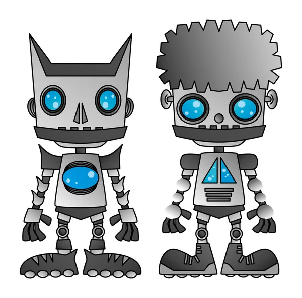 Fém kemény acél robot — Stock Vector