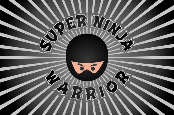 Etiket ninja warrior — Stok Vektör