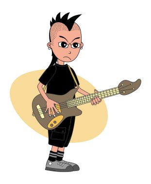 gitarist çizgi film karakteri