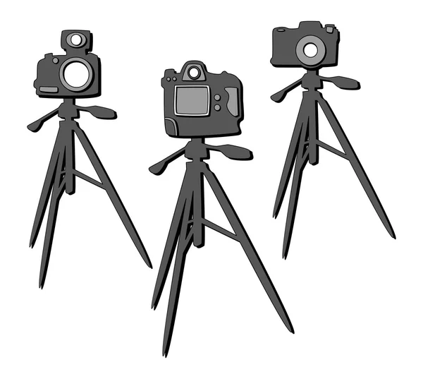 Camera foto cu trepied — Vector de stoc