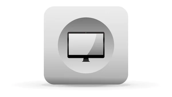 Ikona tlačítka monitoru PC — Stockový vektor