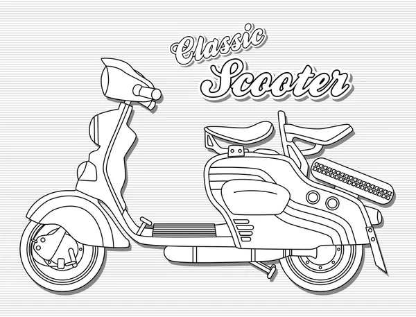 Scooter outline — Stock Vector