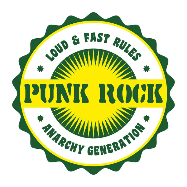 Badge punk rock — Stock Vector