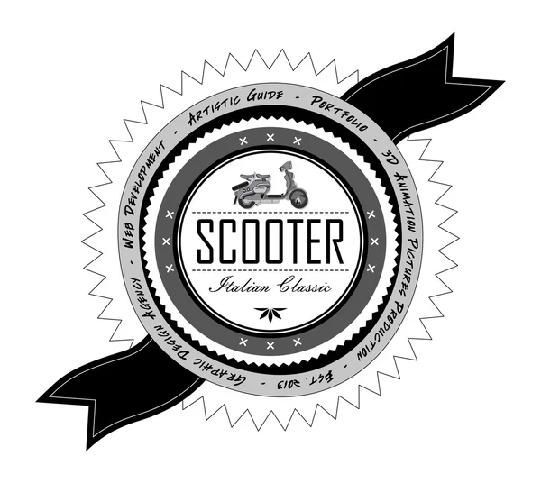 Scooter etiketi — Stok Vektör