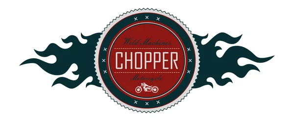 Chopper motorcykel etikett — Stock vektor