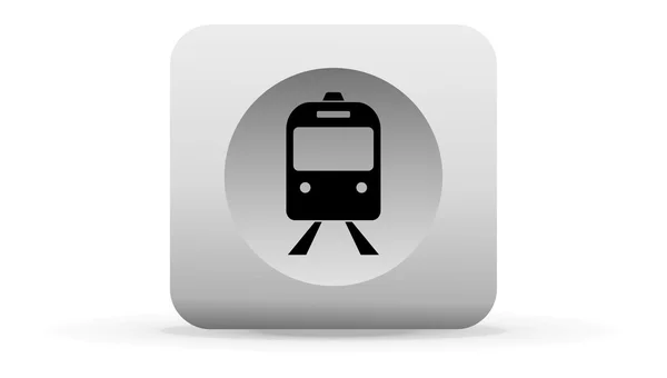 Train icon button — Stock Vector