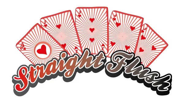 Pokerkarte Straight Flush — Stockvektor