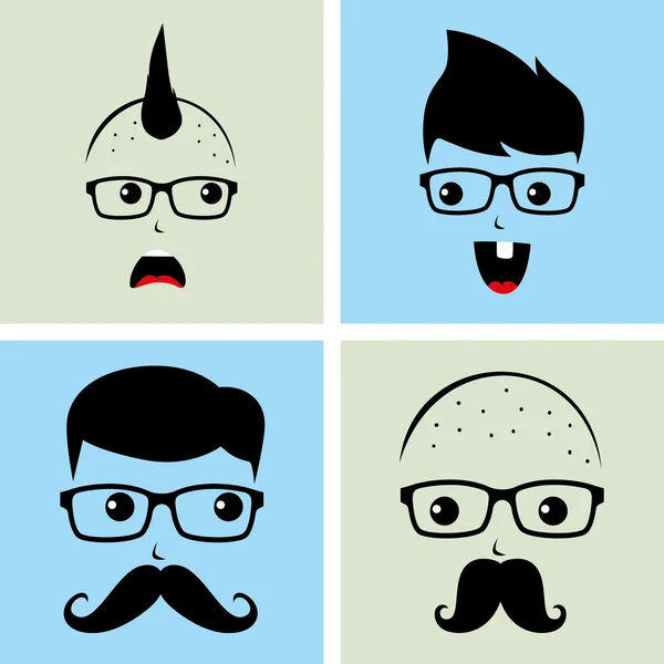 Geek e nerd uomo avatar — Vettoriale Stock