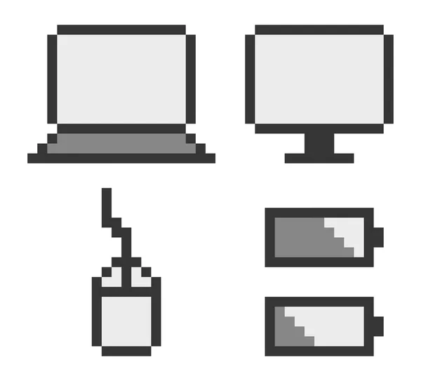 Pixel arte icono de la computadora — Vector de stock