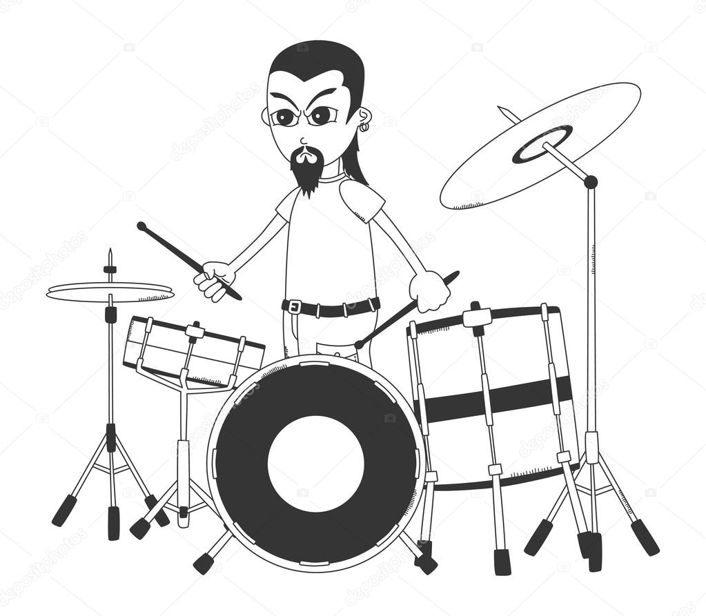 Drummer art cartoon