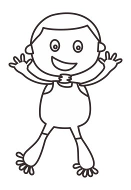 çizgi film çocuk ayakta