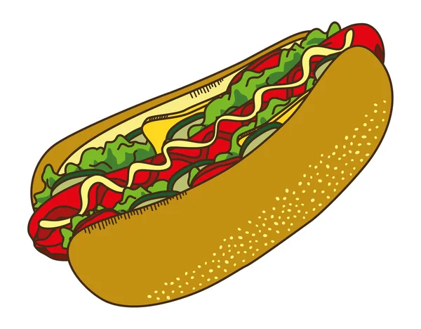 Smakelijke hotdog — Stockvector