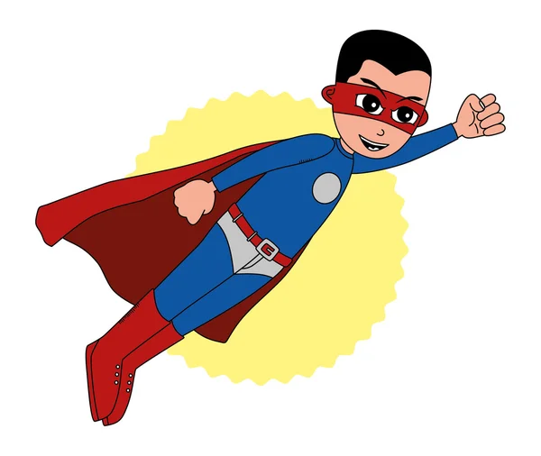 Superhéroe con máscara roja — Vector de stock