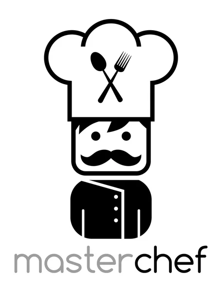 Moustache maître chef art — Image vectorielle
