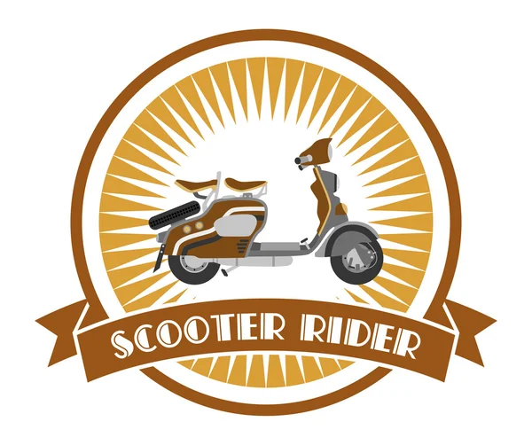 Etiqueta de scooter velho — Vetor de Stock